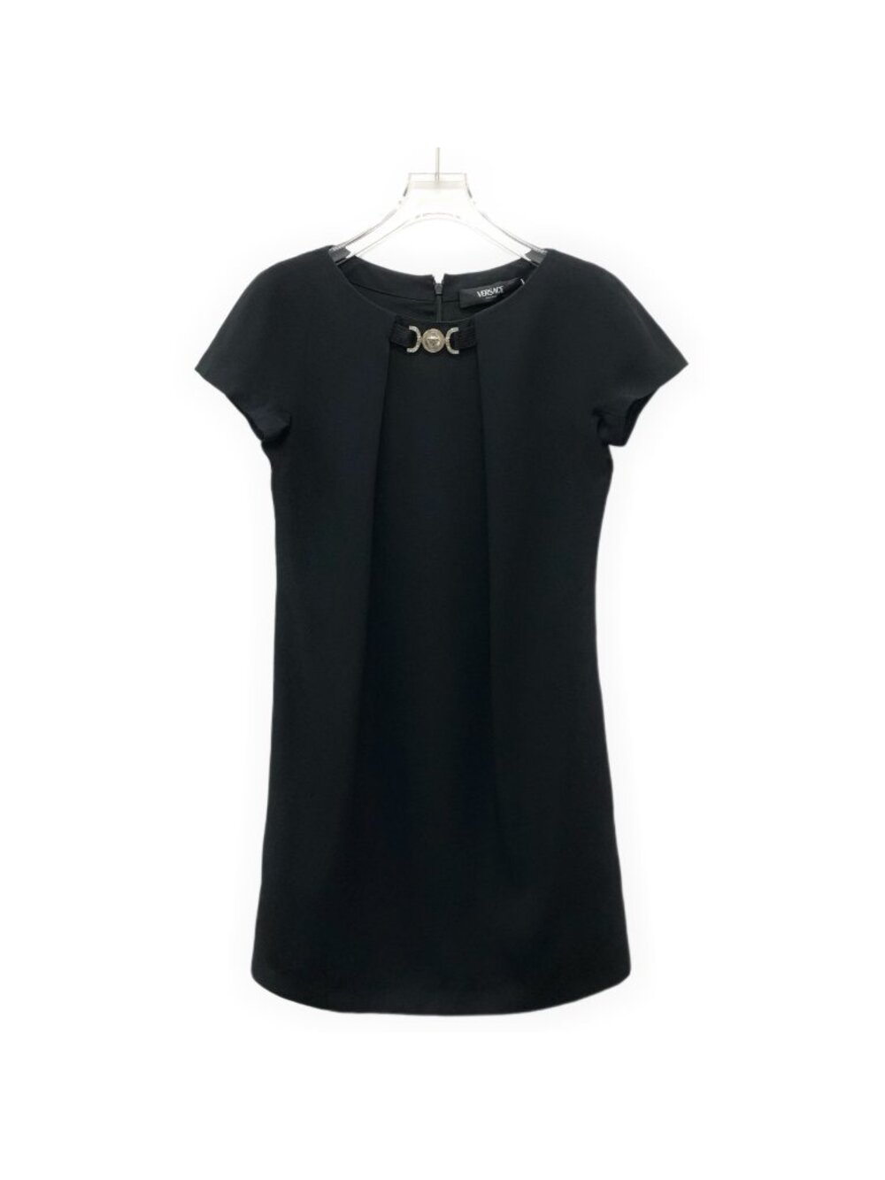 Versace Black Dress with Medusa Head Embellished Detail